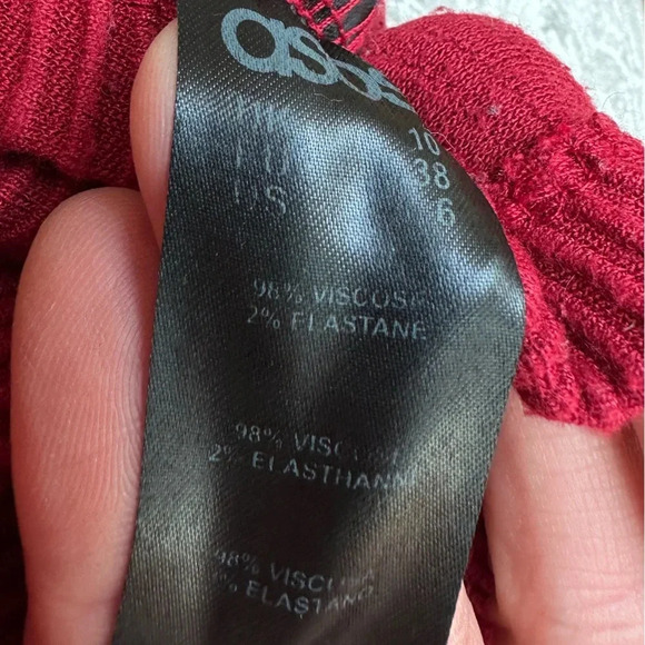 Red Asos Off-The-Shoulder Top Sz 6 - Picture 5 of 5